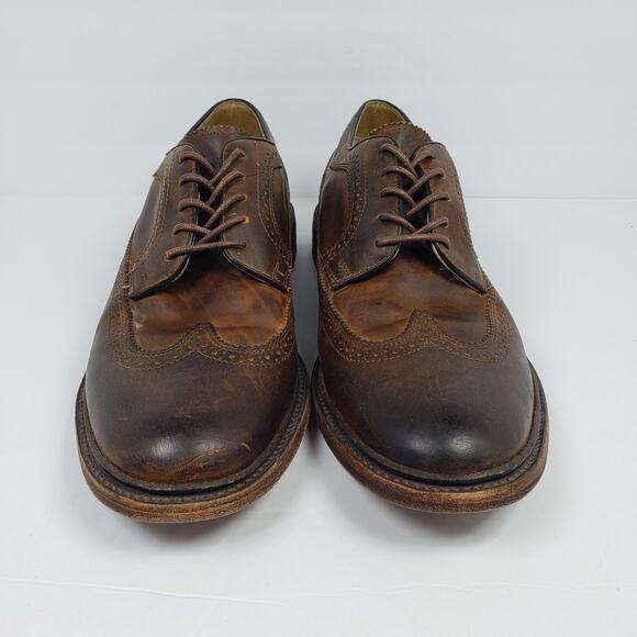 Frye James Mens Sz 11 D Brown Leather Formal Brogue Gunboat Wingtip Oxford Shoes main image 8